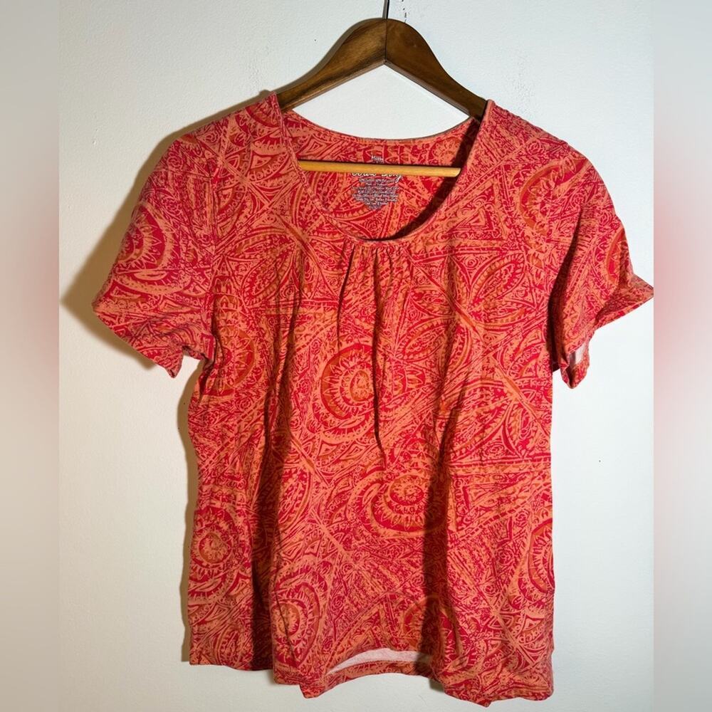 Women's Orange Patterned Top